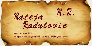 Mateja Radulović vizit kartica